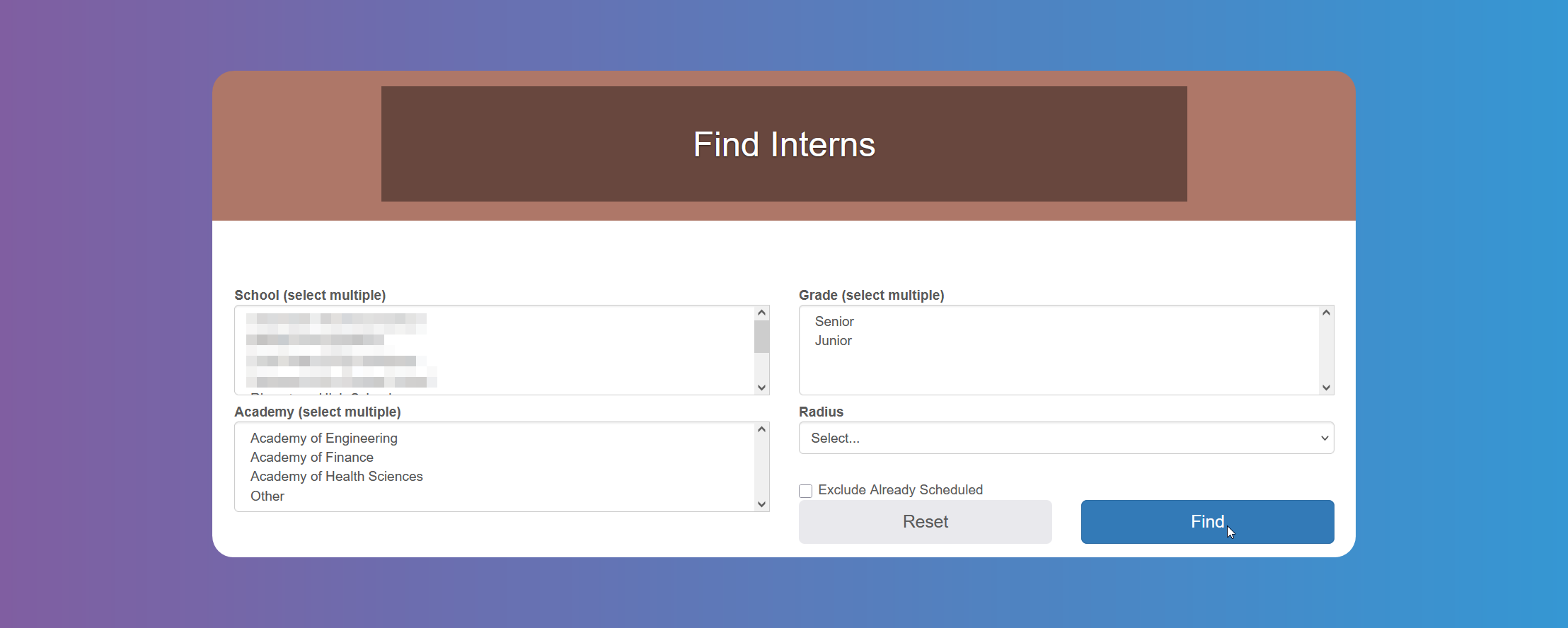 Find Interns