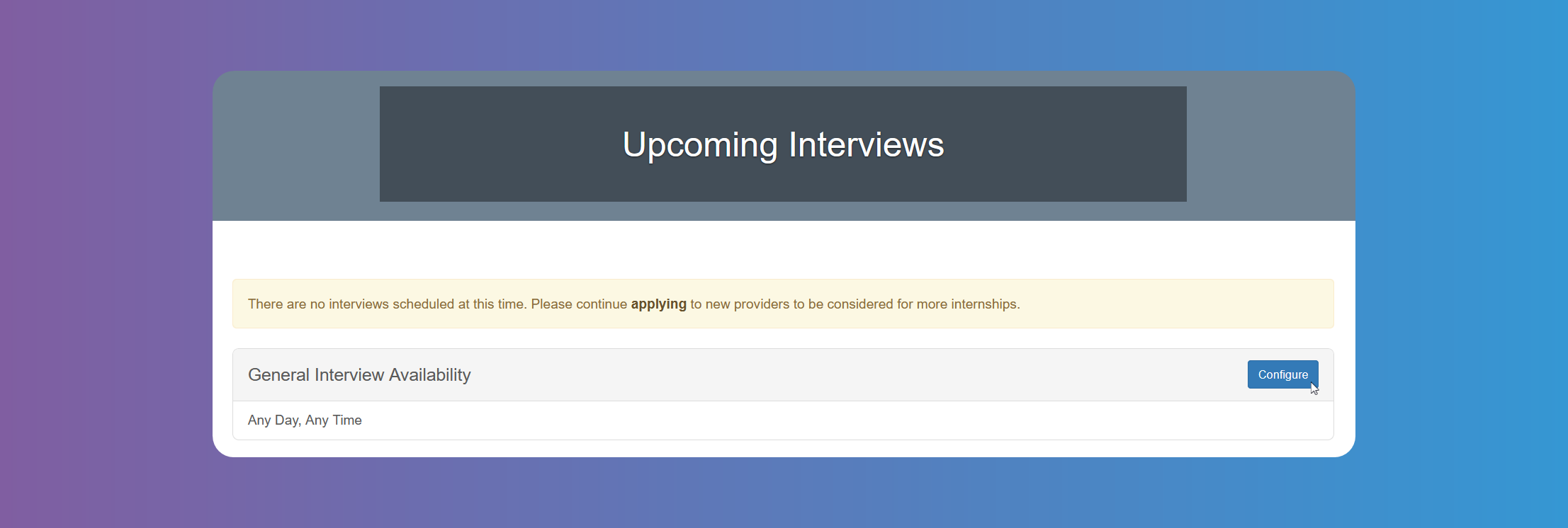Interview Availability