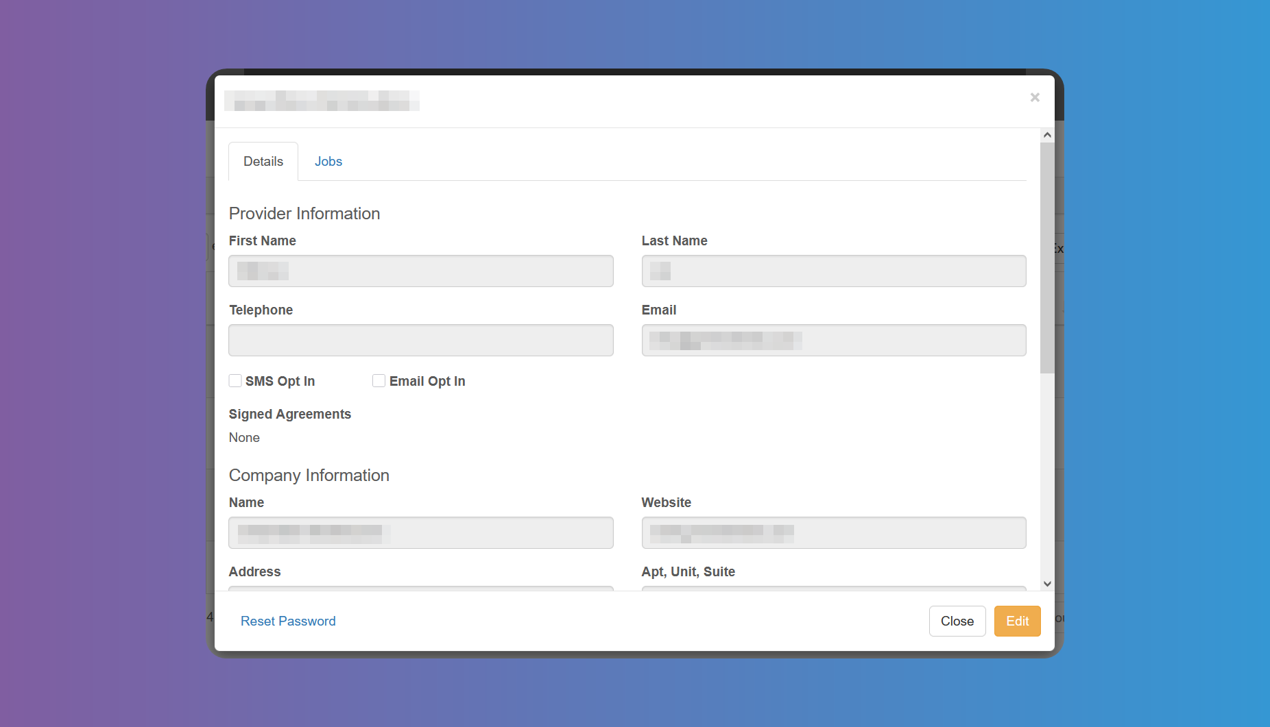 Reports Providers Details