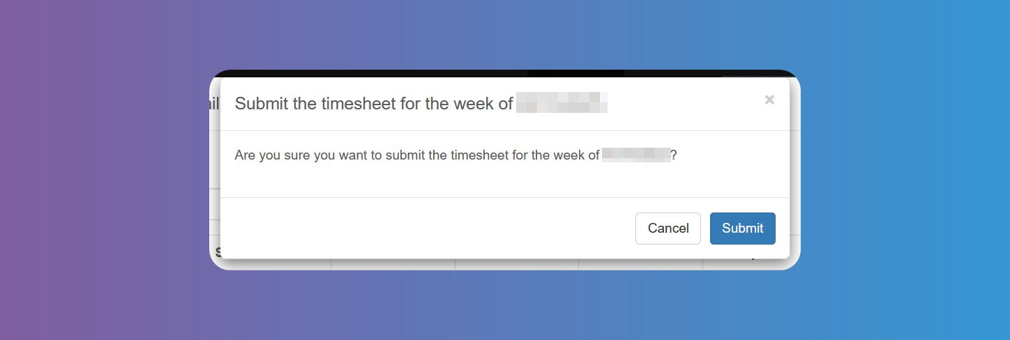Timesheets Settings Confirm Message